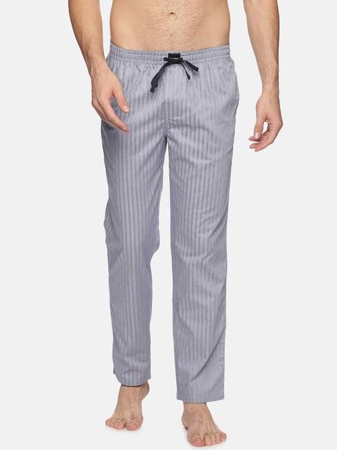 don vino grey regular fit striped lounge pants