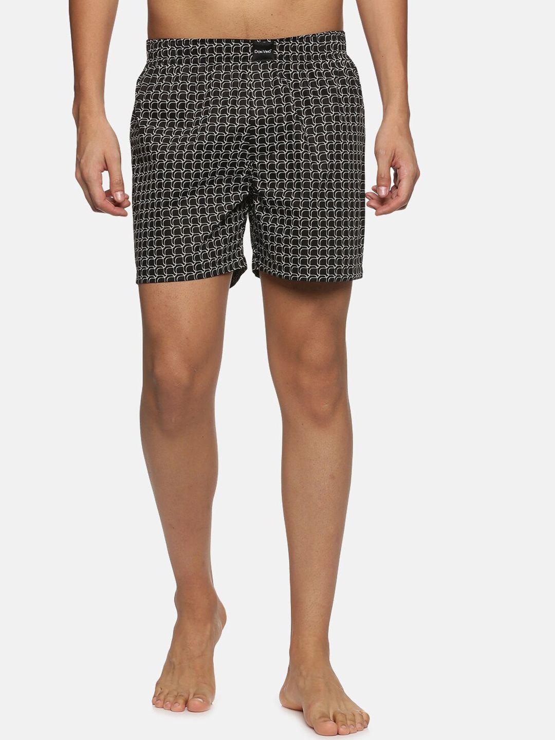 don vino men black checked outdoor sports shorts