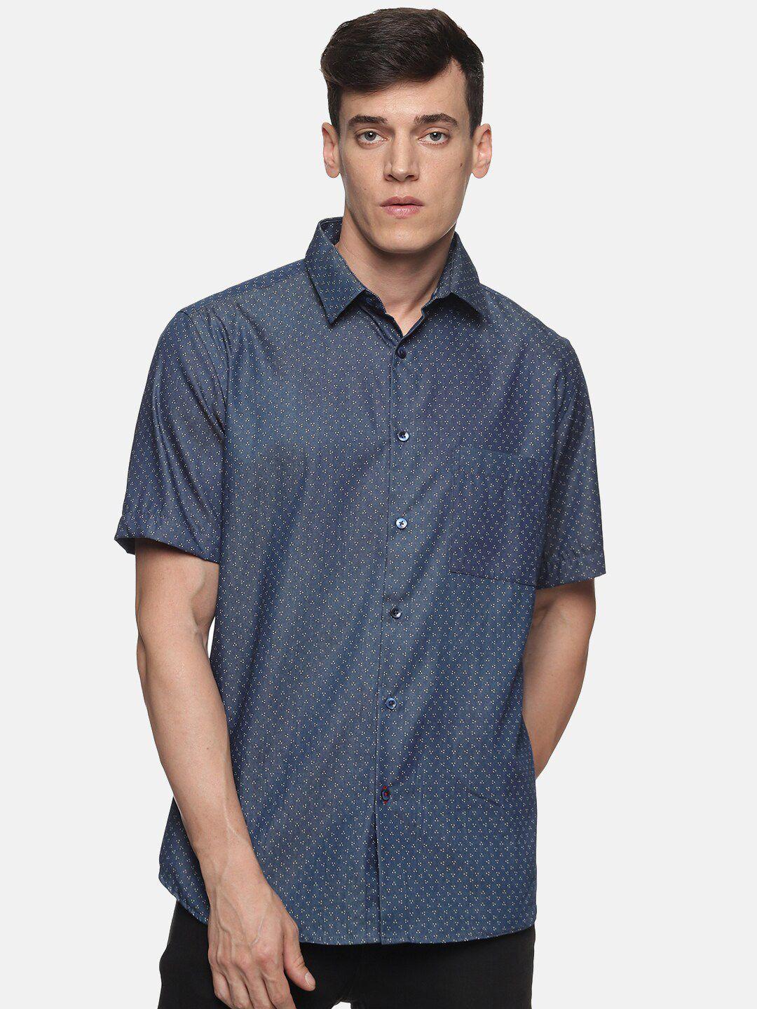 don vino men blue relaxed printed casual shirt