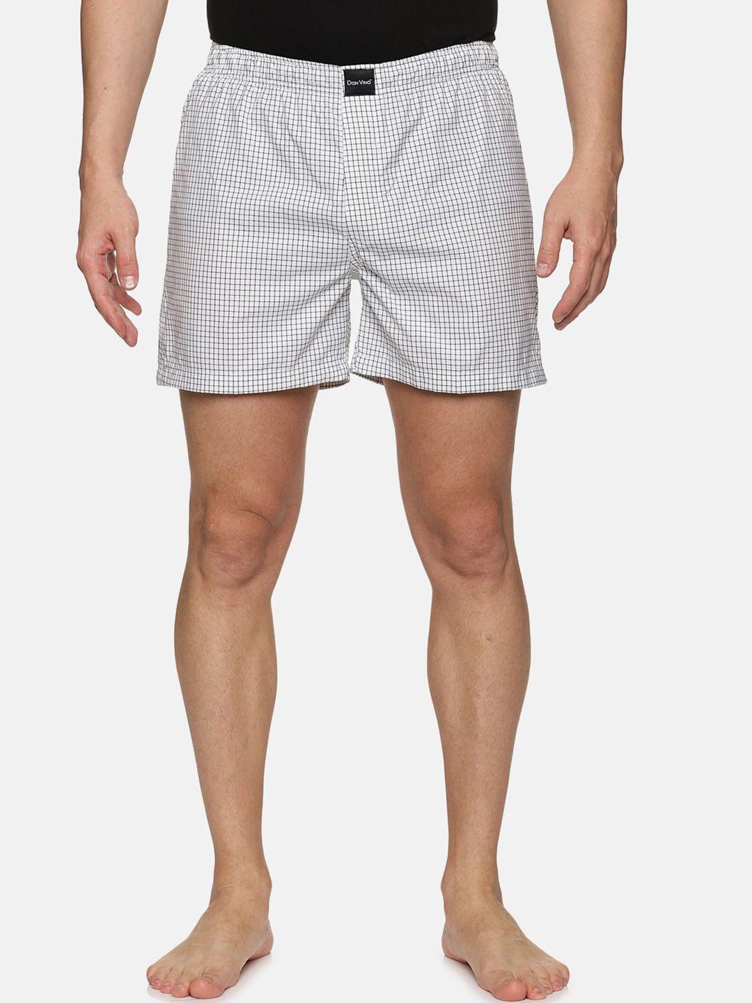 don vino men cotton checked shorts