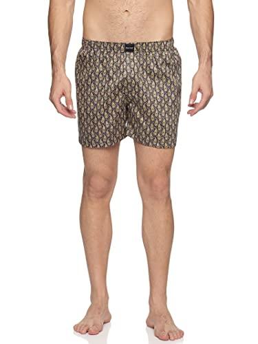 don vino men inseam 5" brown printed cotton boxer size: xl | shorts with pockets and elastic waistband