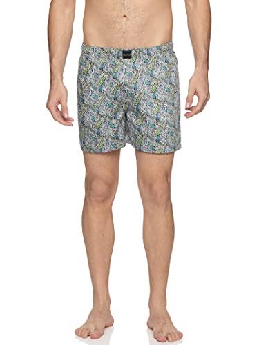 don vino men inseam 5" green printed cotton boxer size: xl | shorts with pockets and elastic waistband