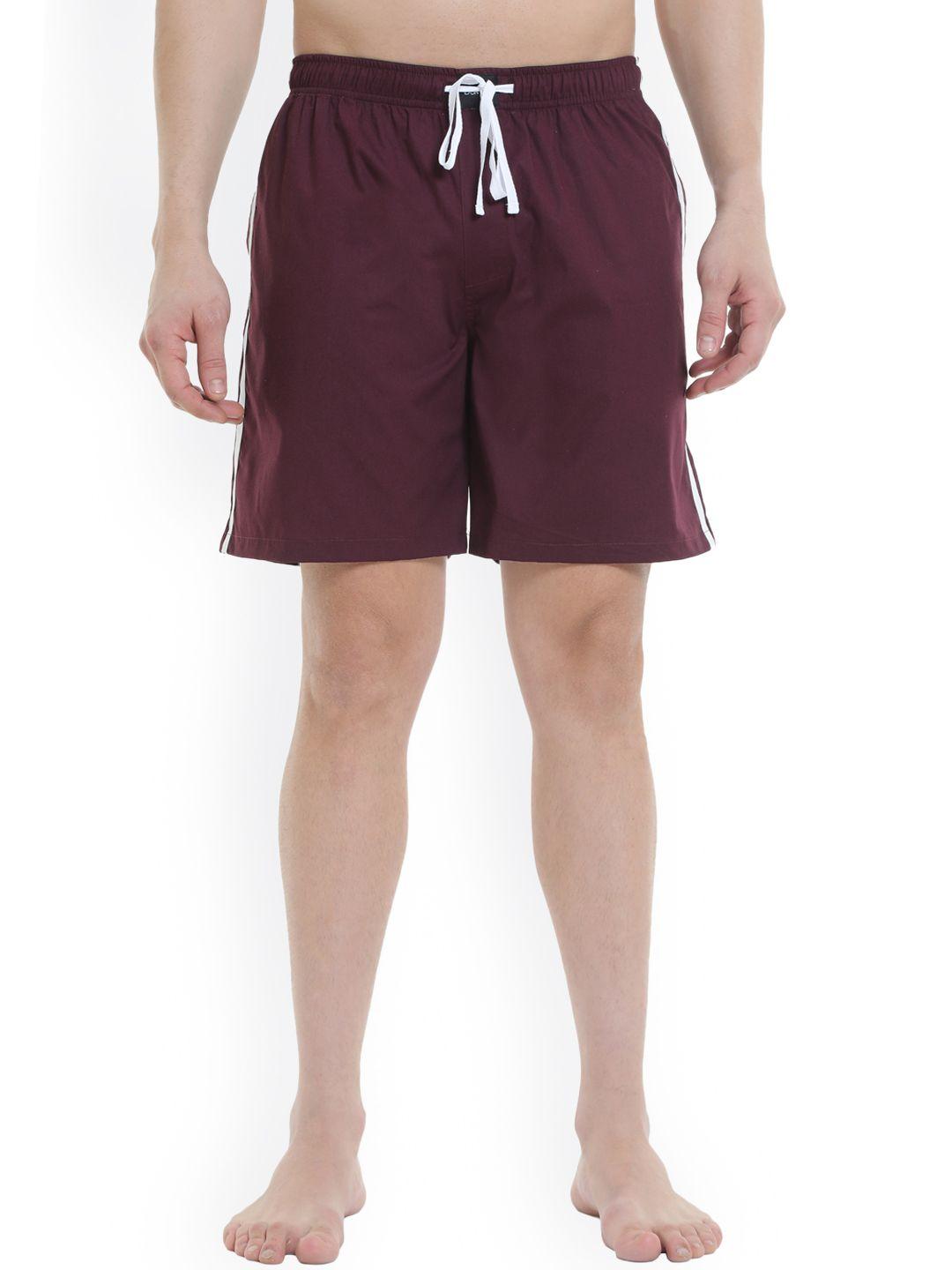 don vino men maroon cotton outdoor shorts