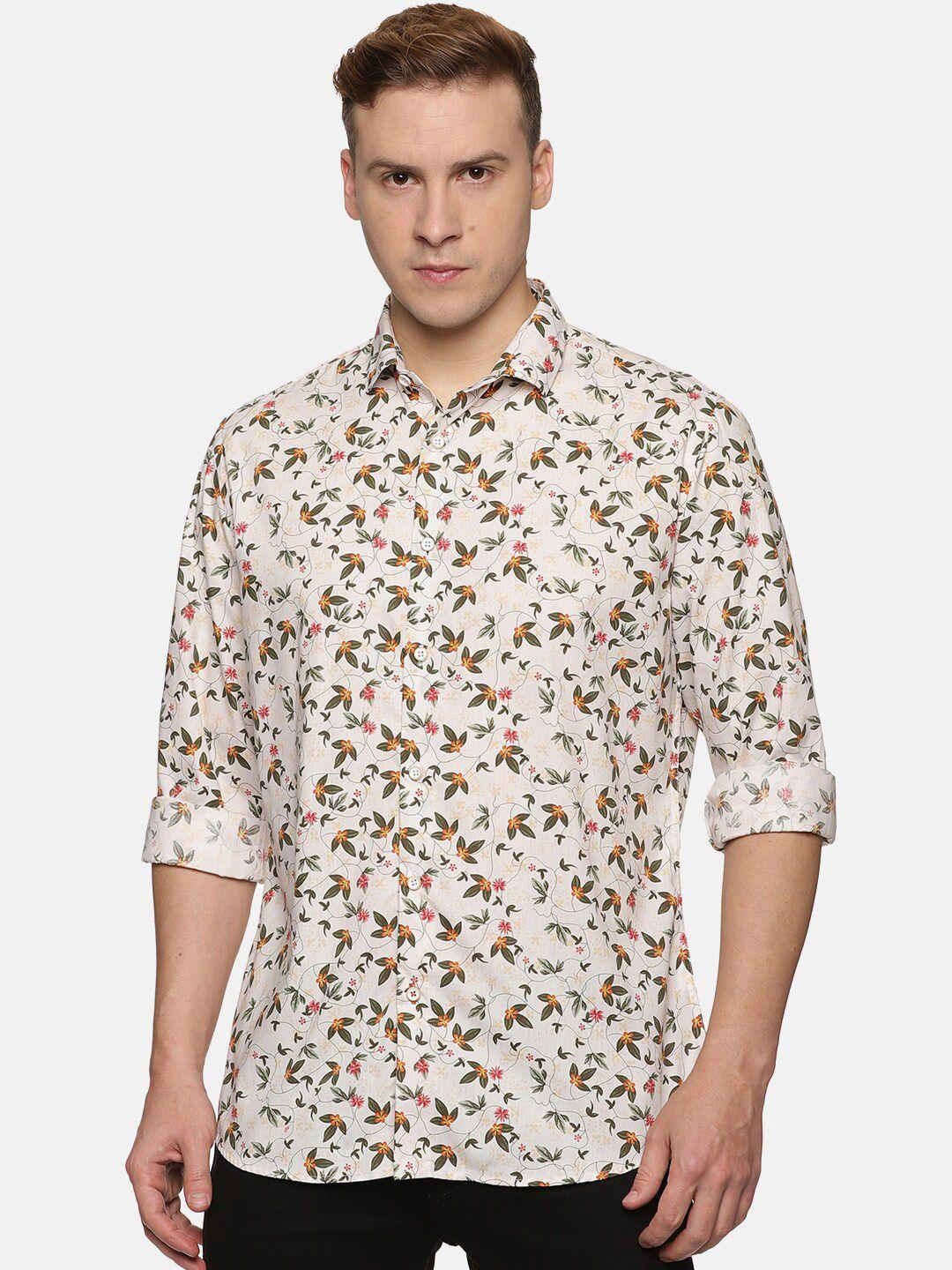 don vino men relaxed slim fit floral printed cotton casual shirt