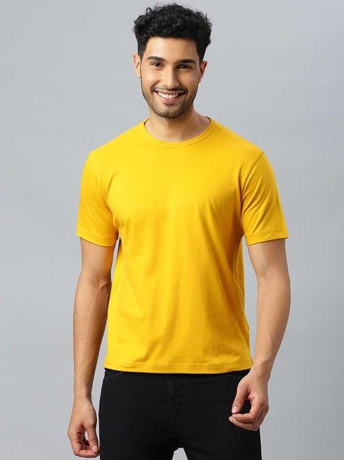 don vino mustard regular fit crew t-shirt