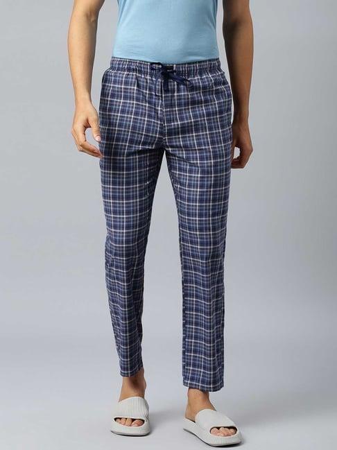 don vino navy relaxed fit check lounge pants
