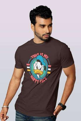 donalds happy face round neck mens t-shirt - brown