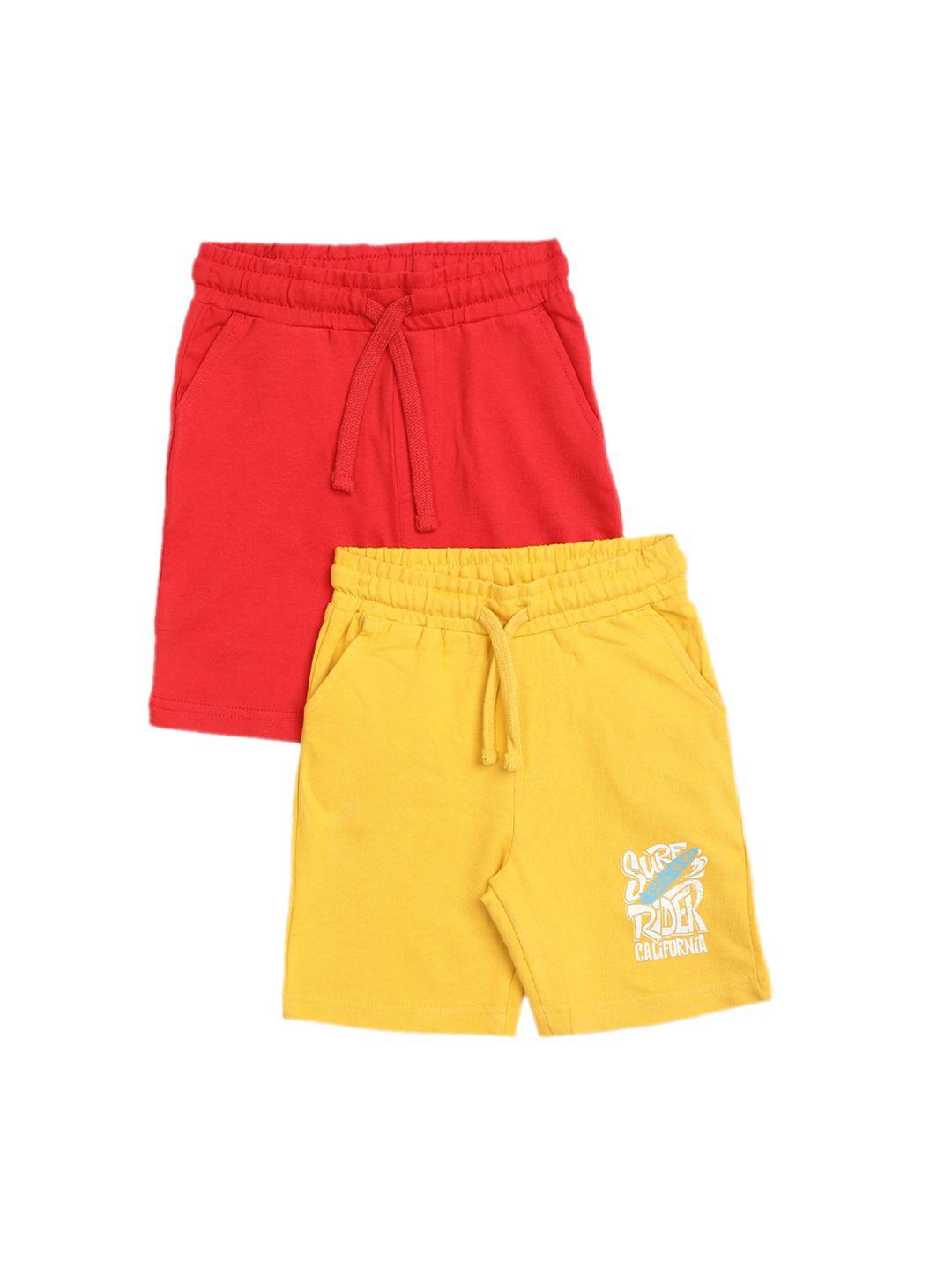 donuts boys assorted set of 2 solid cotton shorts