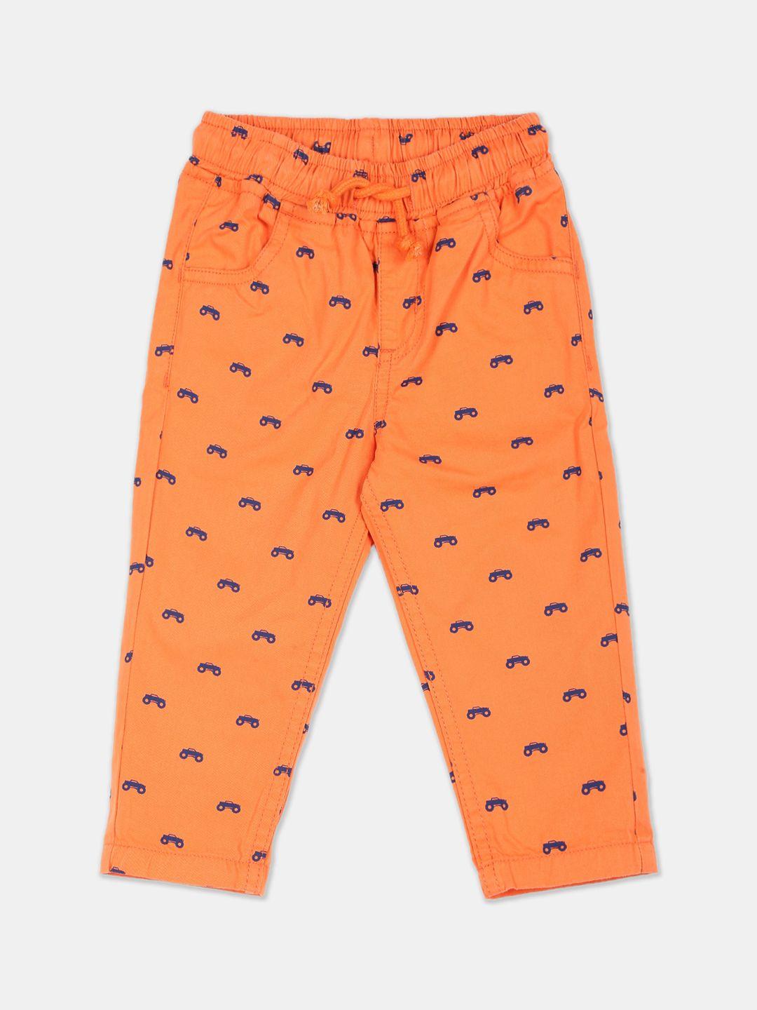 donuts boys orange regular fit printed regular trousers