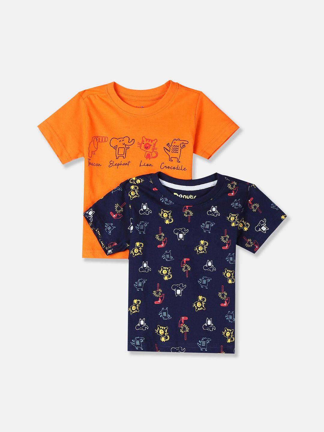 donuts boys pack of 2 printed round neck t-shirt