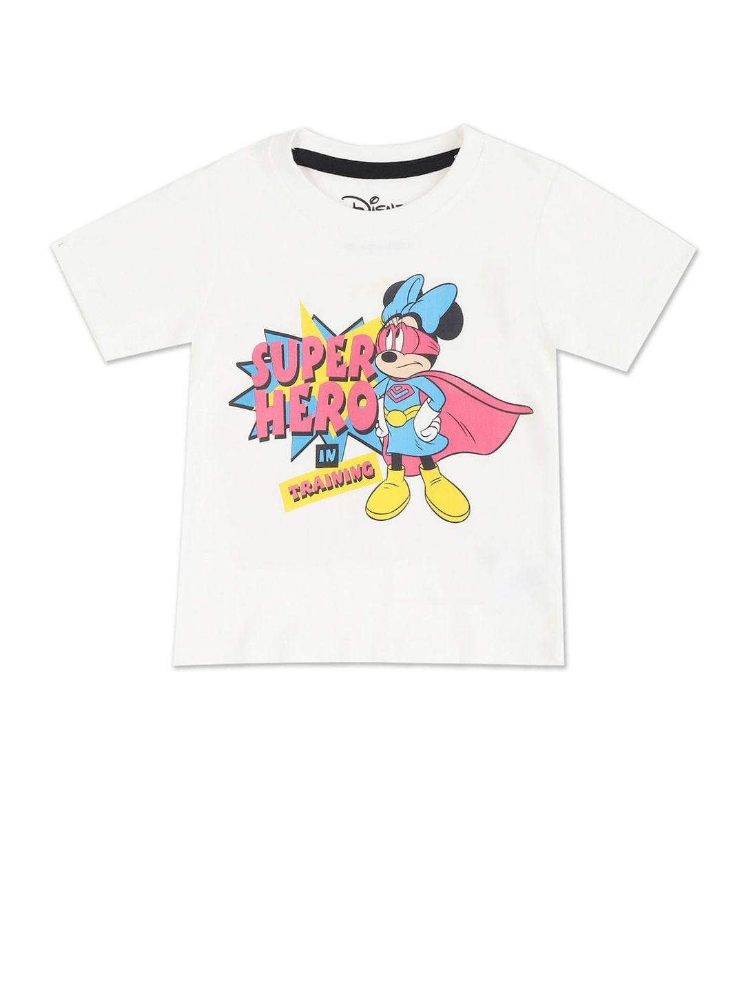 donuts boys white typography minnie mouse printed pure cotton t-shirt
