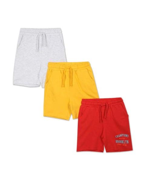 donuts kids multicolor cotton shorts - pack of 3