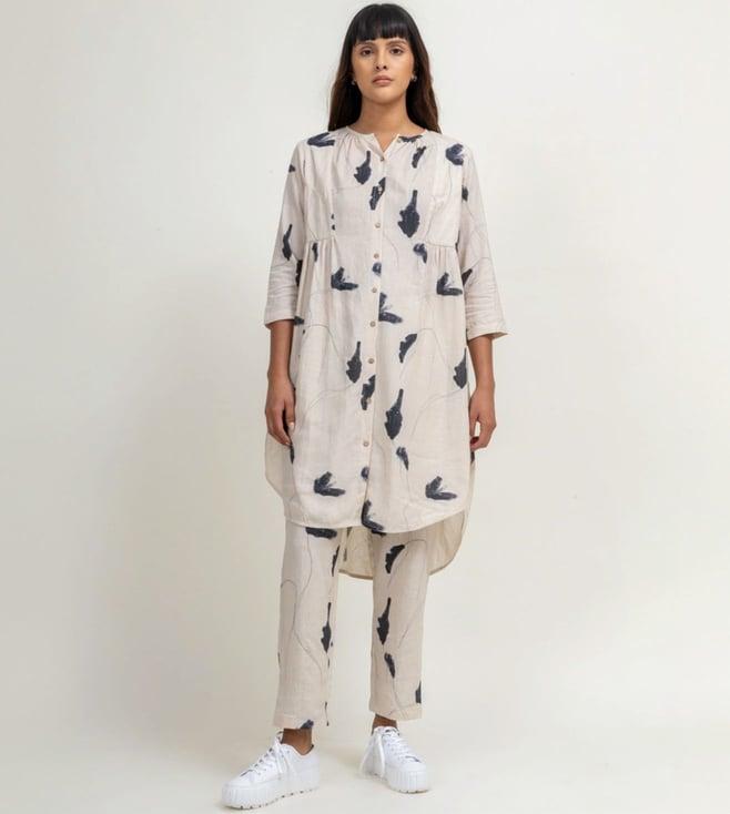 doodlage beige naomi printed tunic