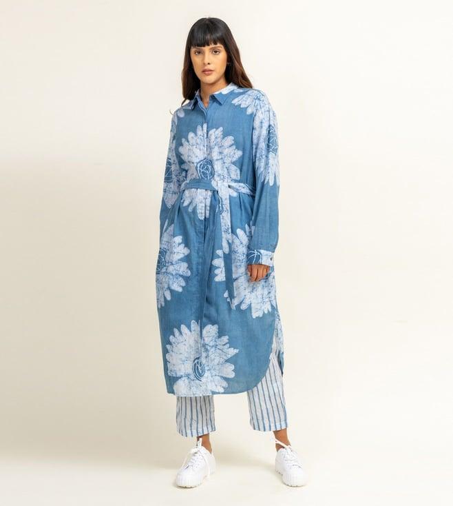 doodlage blue sehela floral tunic