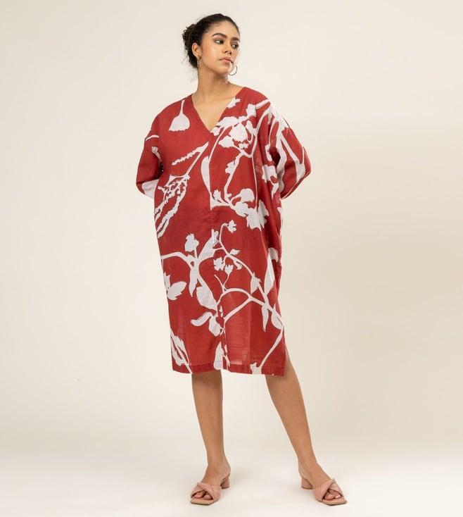 doodlage maroon & off white helen kaftan