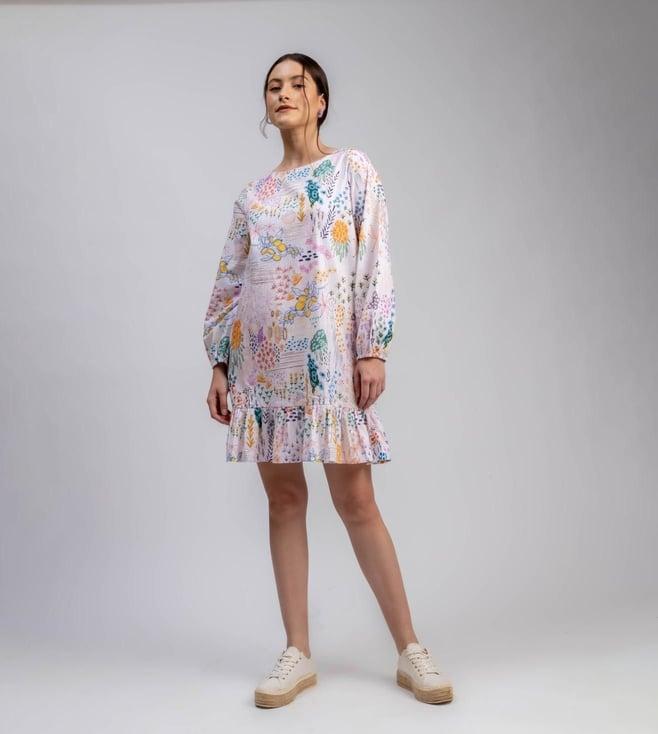 doodlage multicolor eva printed dress