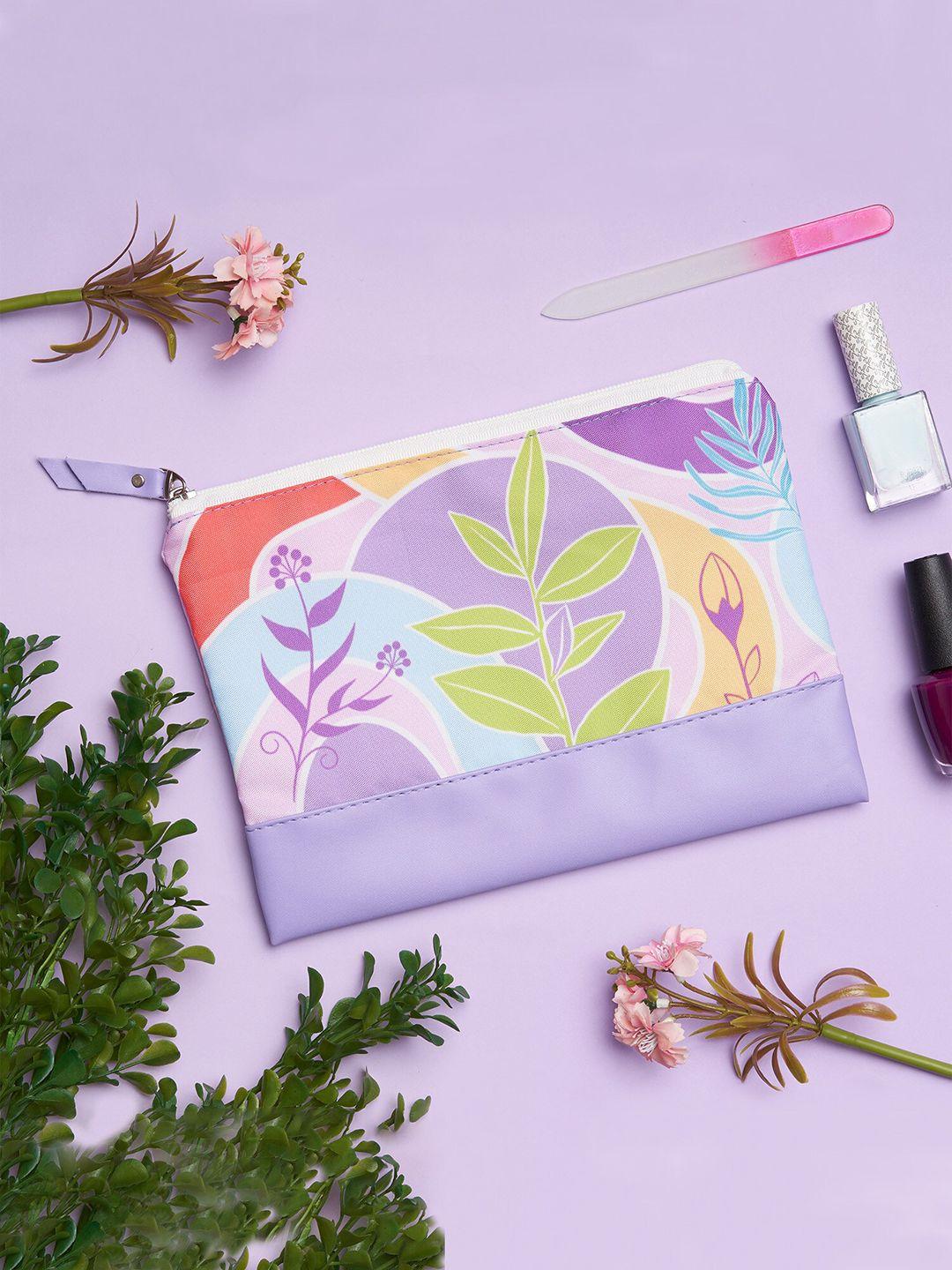 doodle fern flow printed make-up pouch