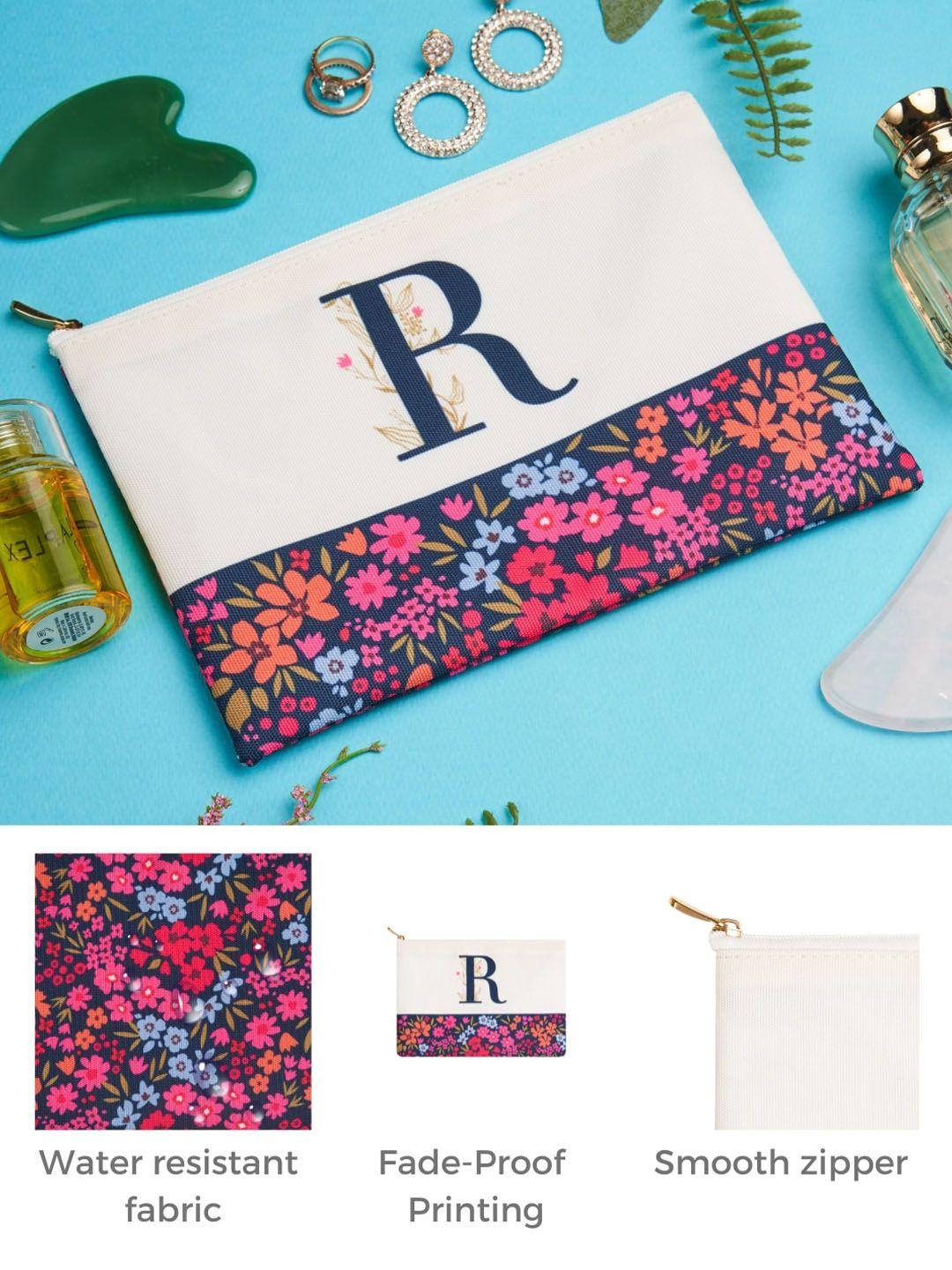 doodle printed water resistant cosmetic pouch