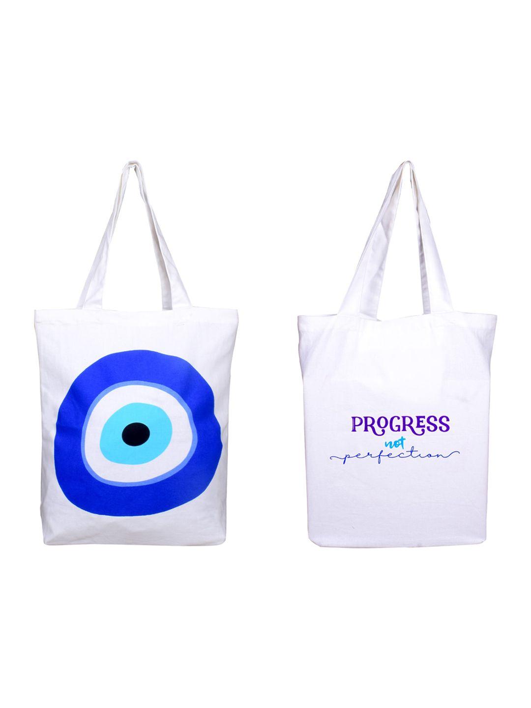 doodle set of 2 printed shopper tote bag