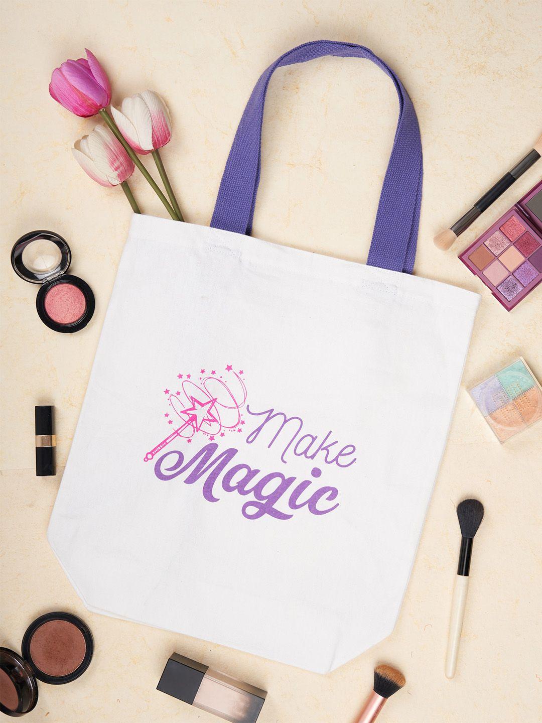 doodle typography printed structured tote bag