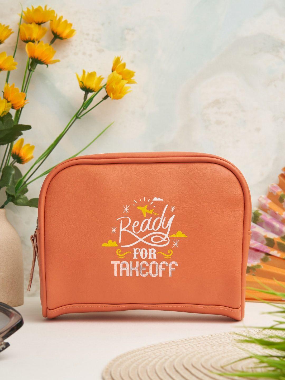 doodle typography printed travel pouch