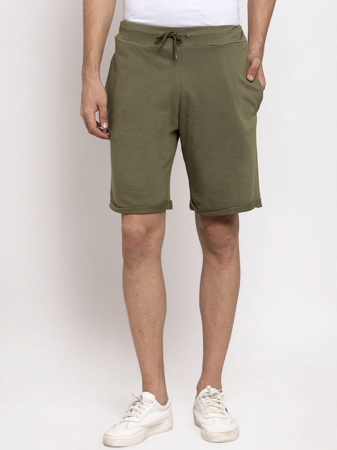 door74-men-olive-green-cotton-shorts