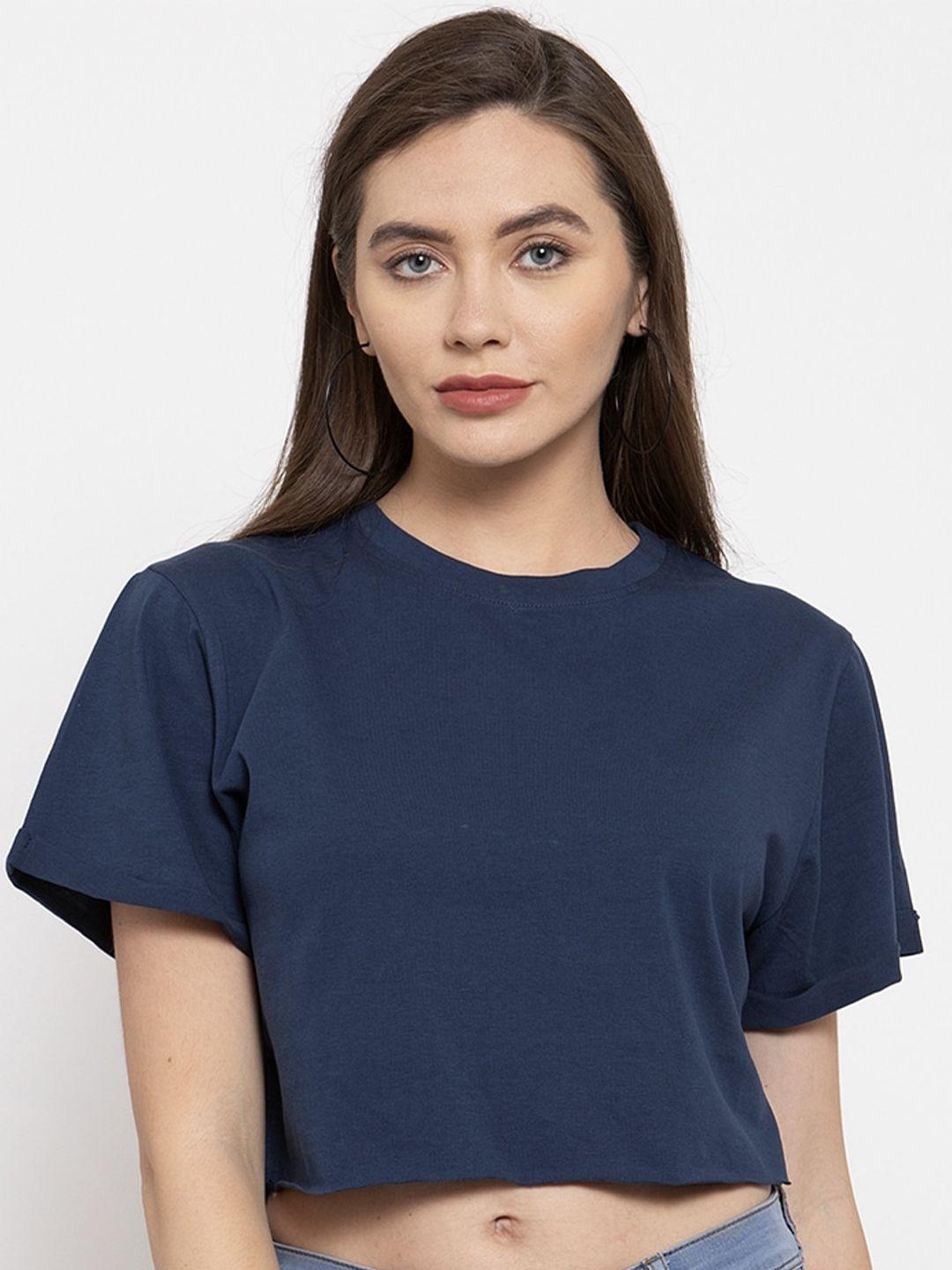 door74 women navy blue t-shirt