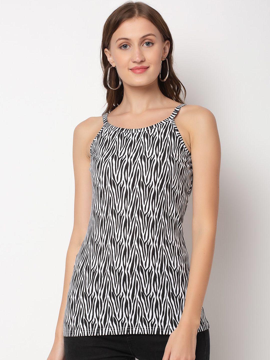 door74 black geometric printed top