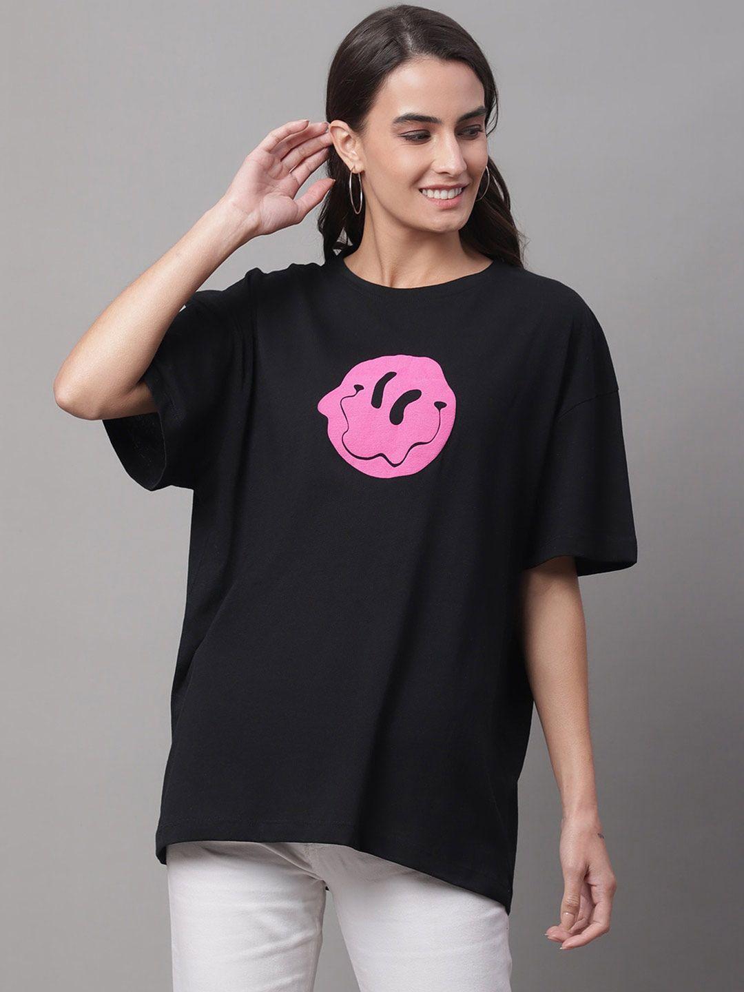 door74 graphic printed drop-shoulder sleeves cotton loose t-shirt