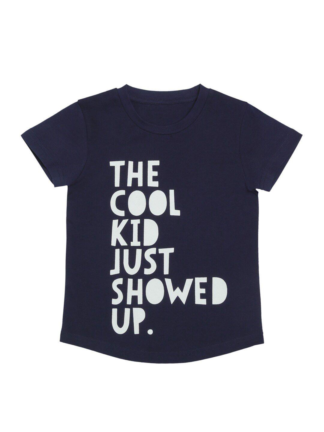 door74 kids typography printed cotton t-shirt