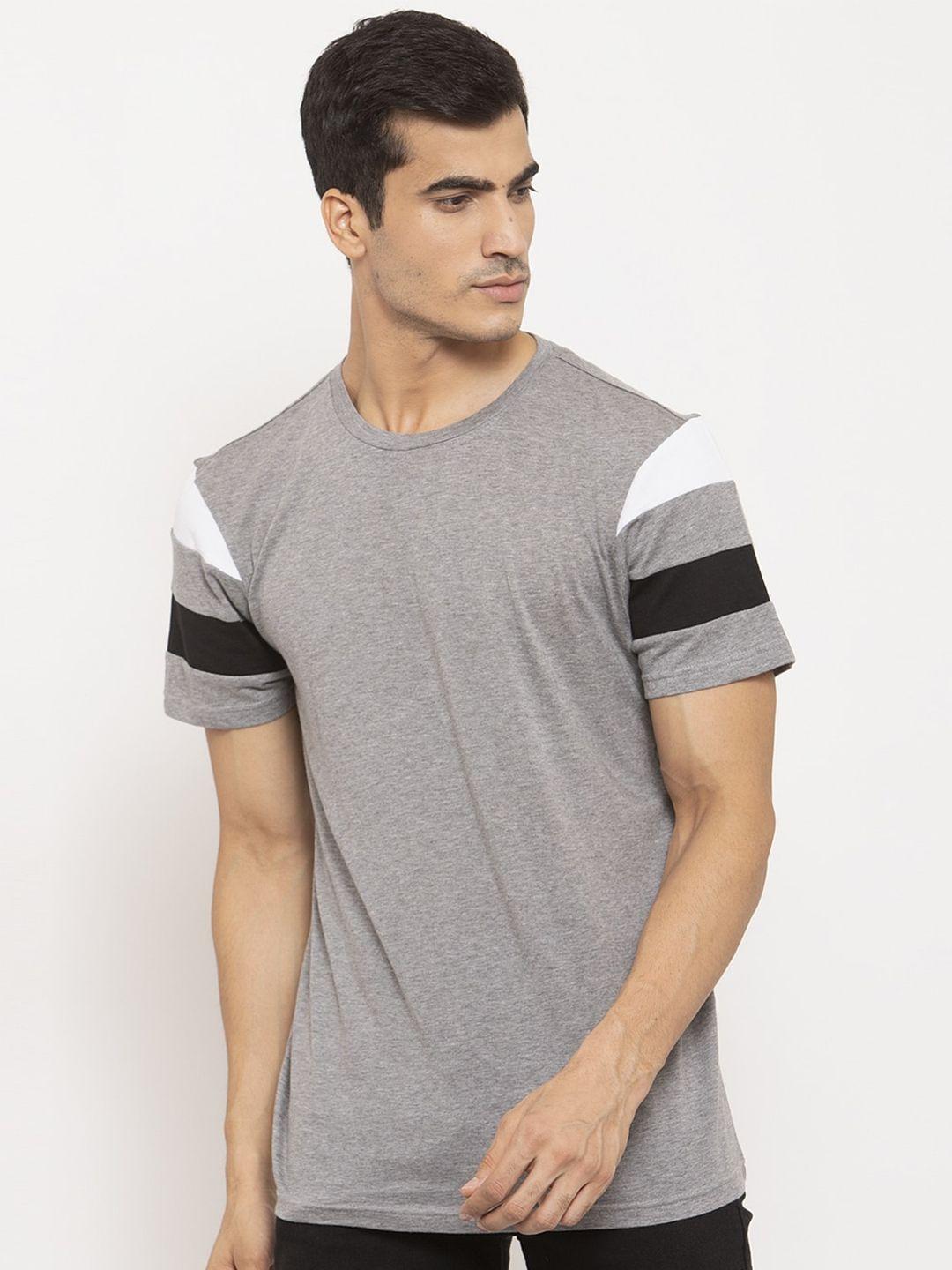 door74 men grey cotton t-shirt