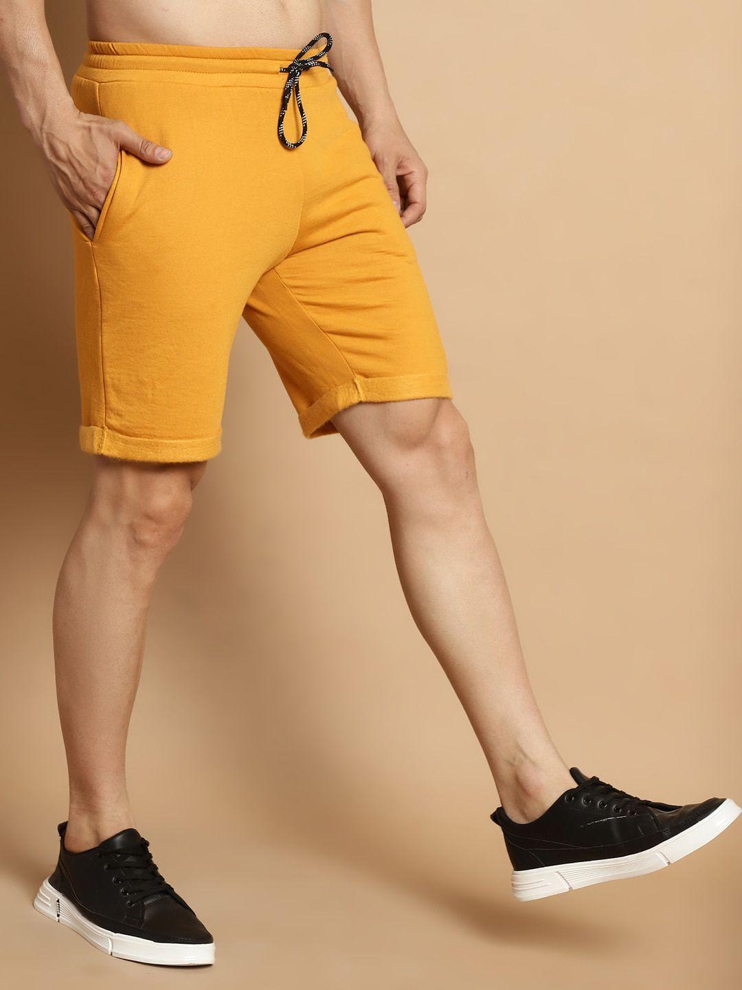 door74 men mid rise cotton shorts