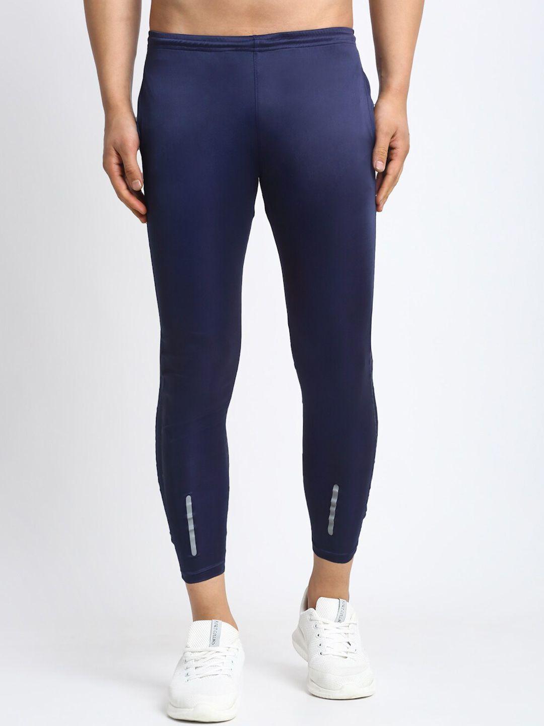 door74 men navy blue gymwear track pant