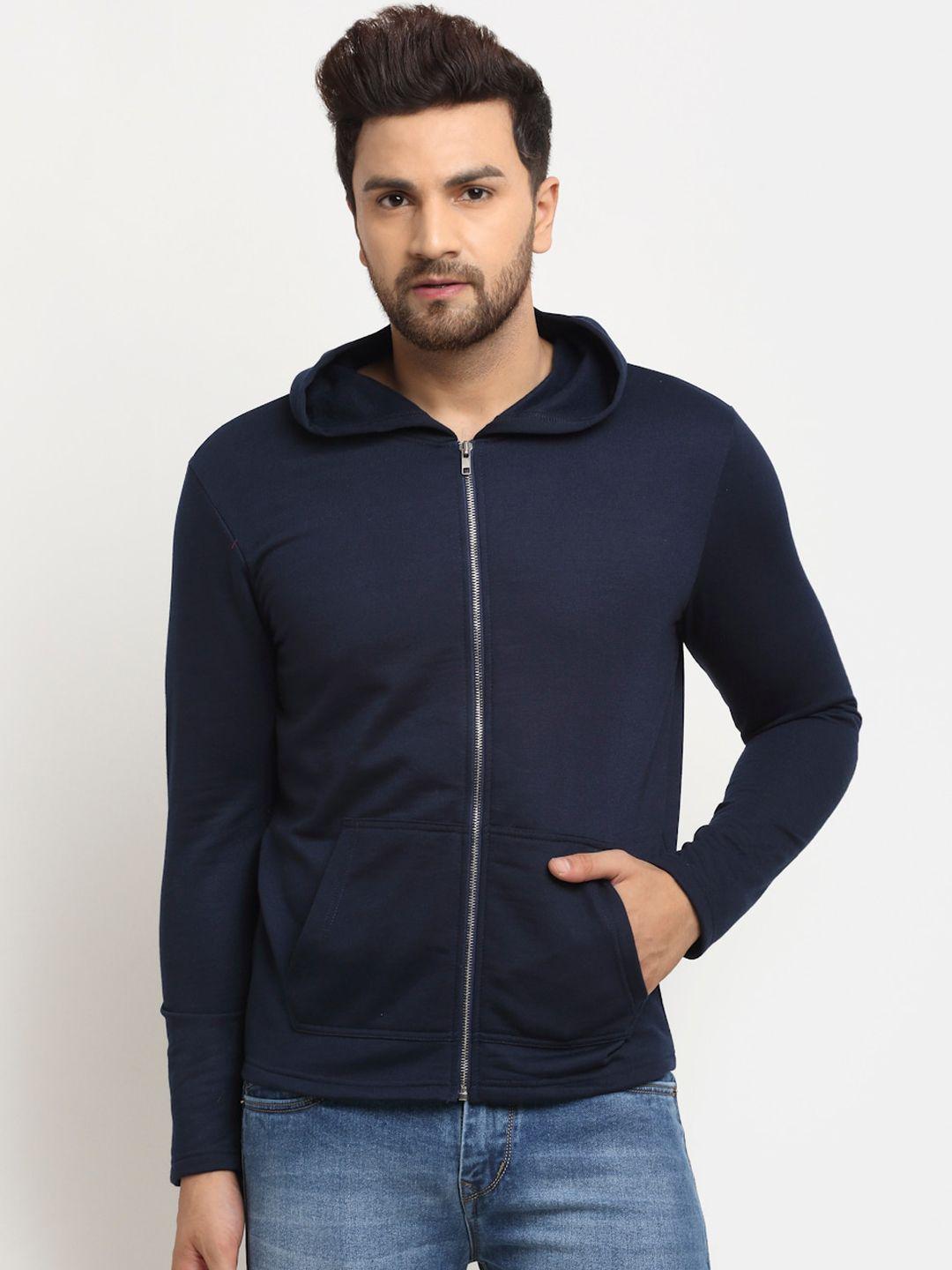 door74 men navy blue hooded sweatshirt