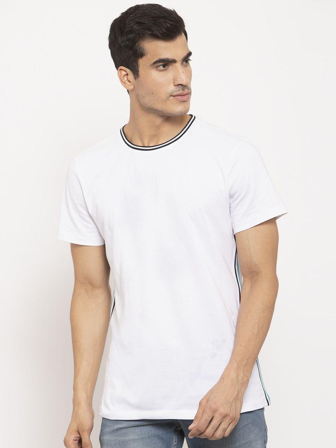 door74 men white cotton t-shirt