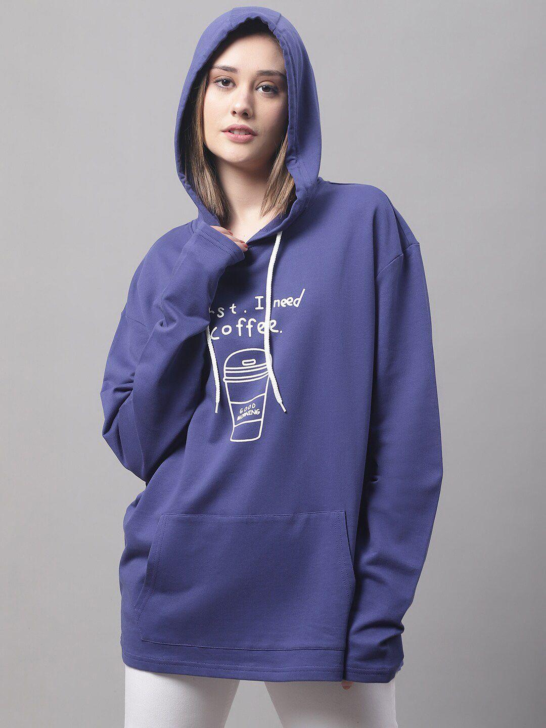 door74 women hooded cotton pullover sweatshirt