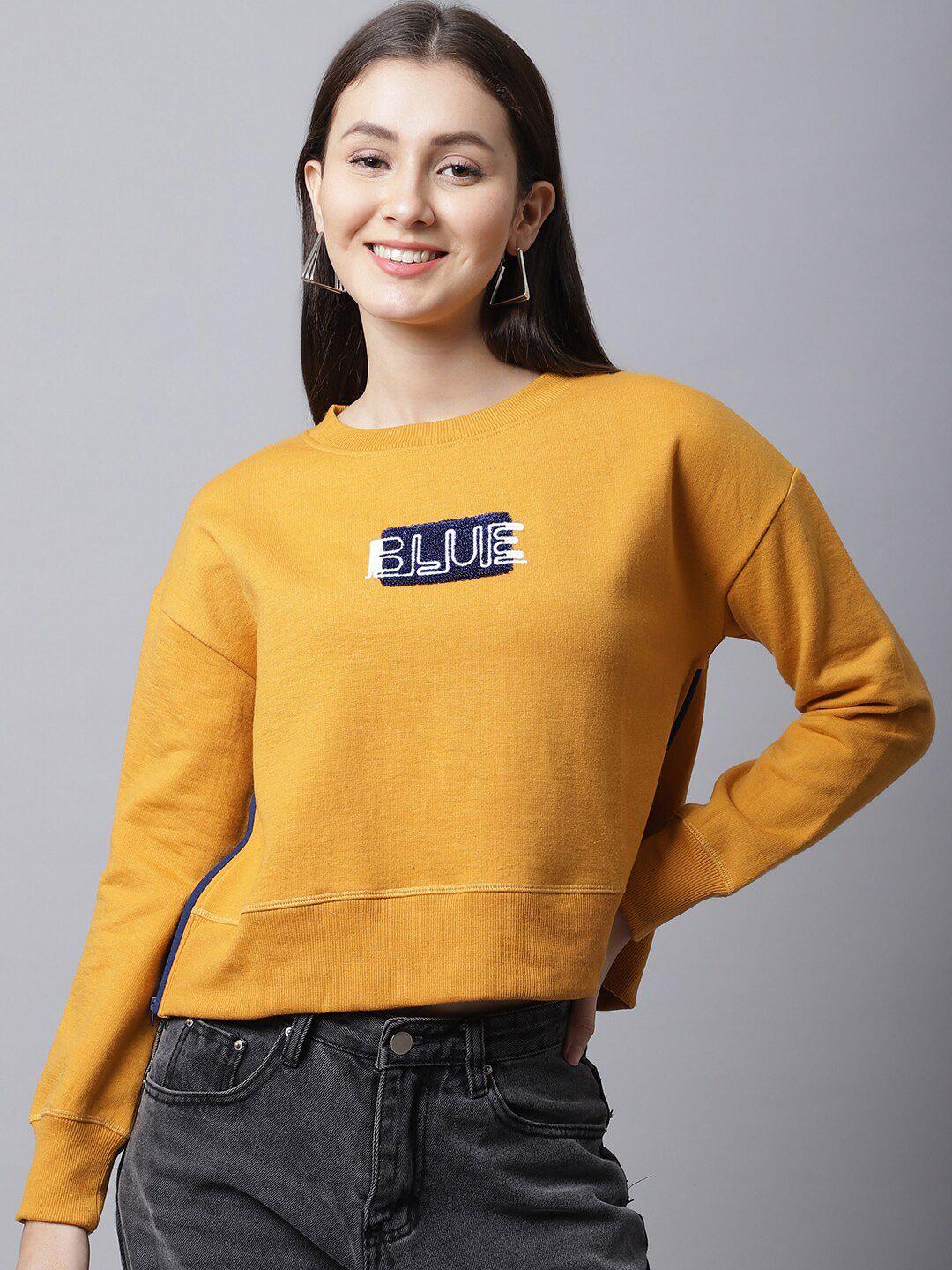 door74 women mustard sweatshirt