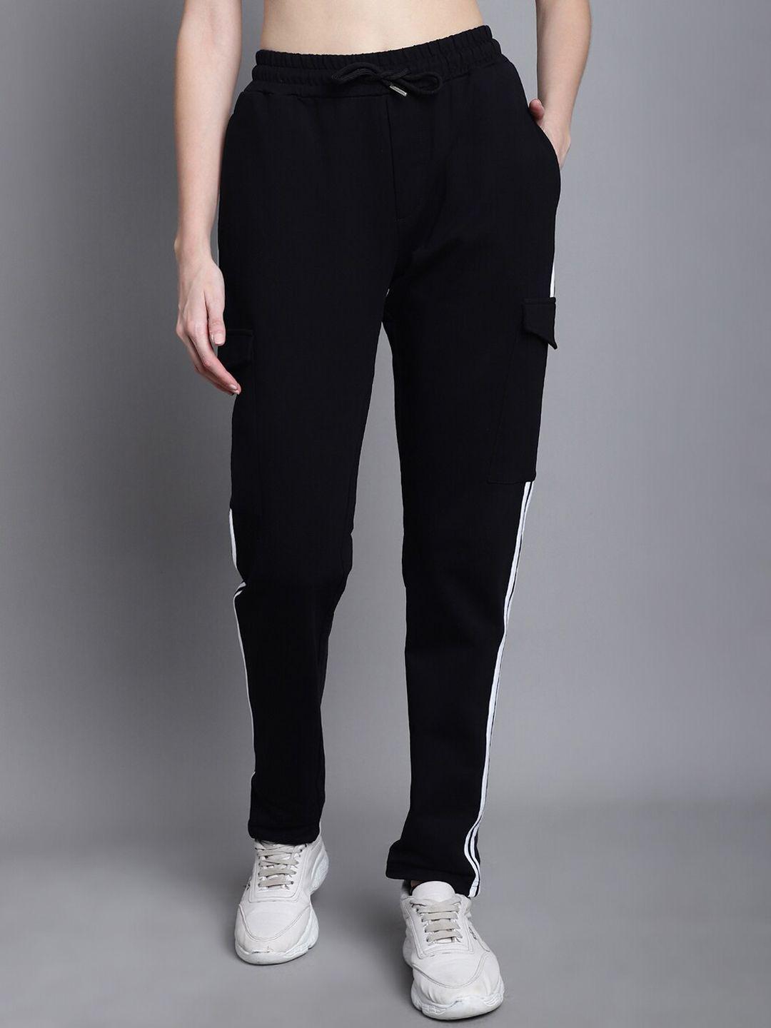 door74 women regular fit mid-rise pure cotton track pants