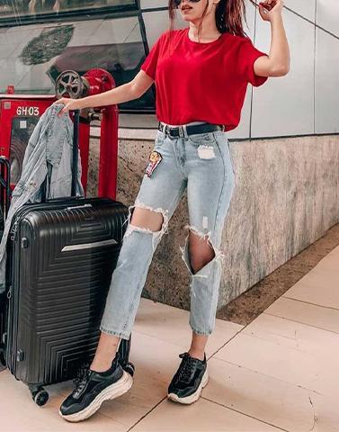 dope knit red tee top