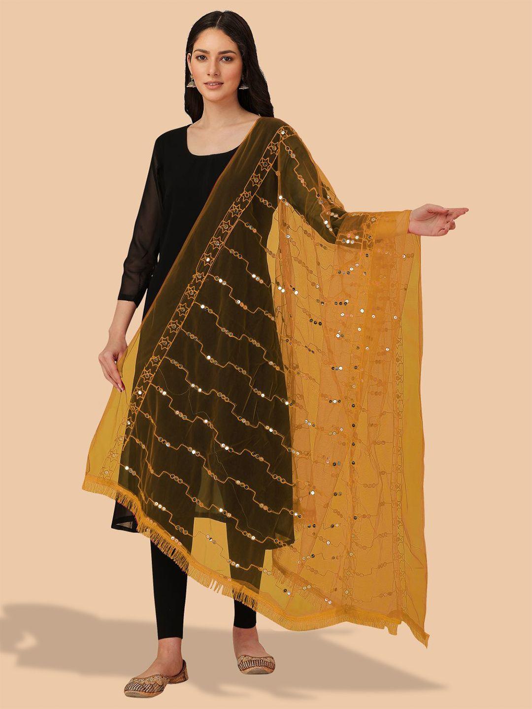 dori embroidered net dupatta with sequinned