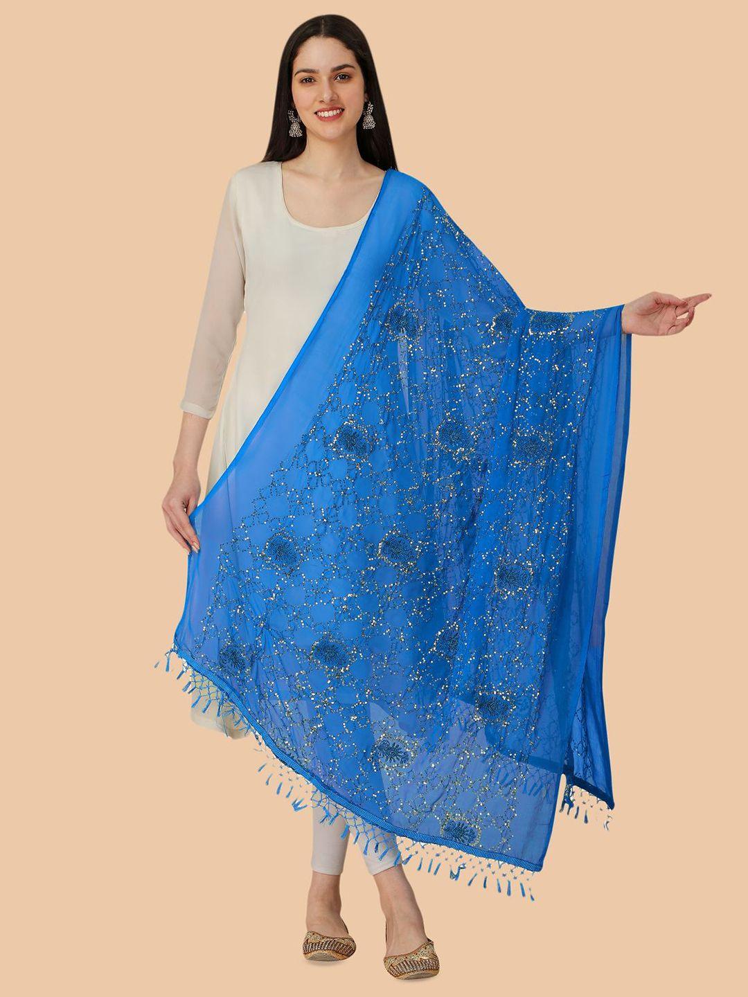 dori abstract embroidered chiffon dupatta with sequinned