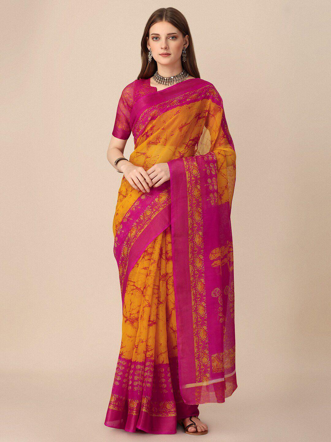 dori abstract printed silk cotton saree