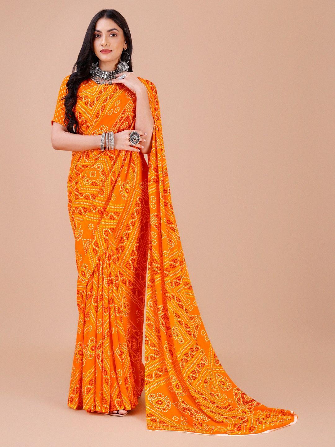 dori bandhani printed pure georgette saree