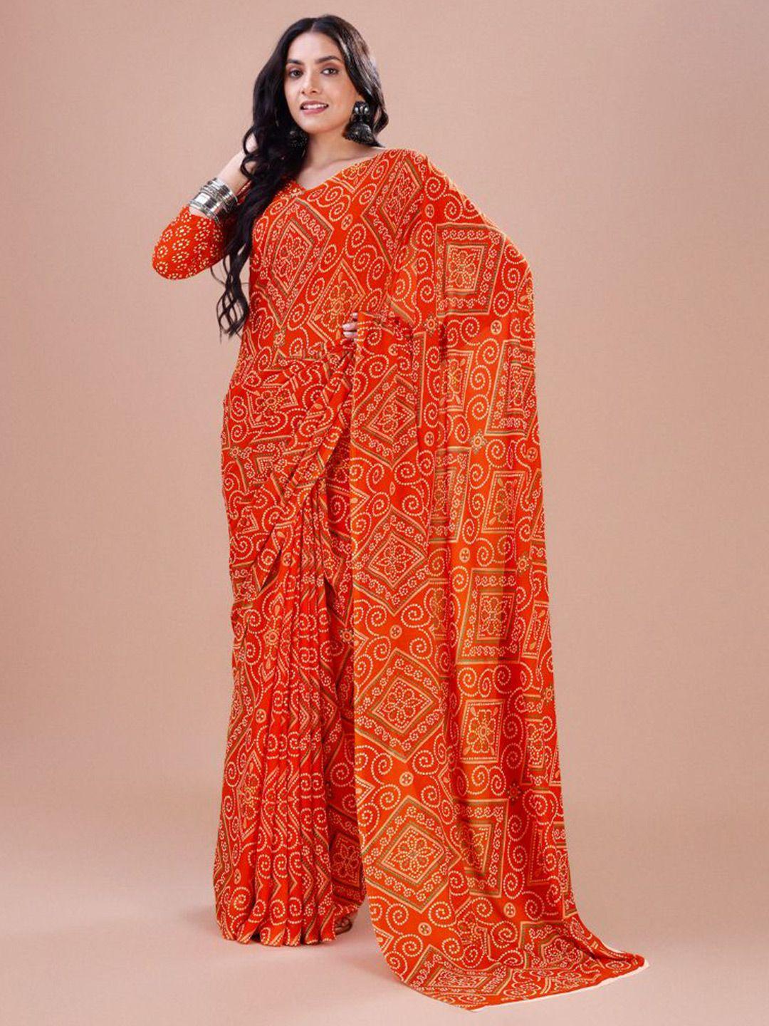 dori bandhani printed pure georgette saree