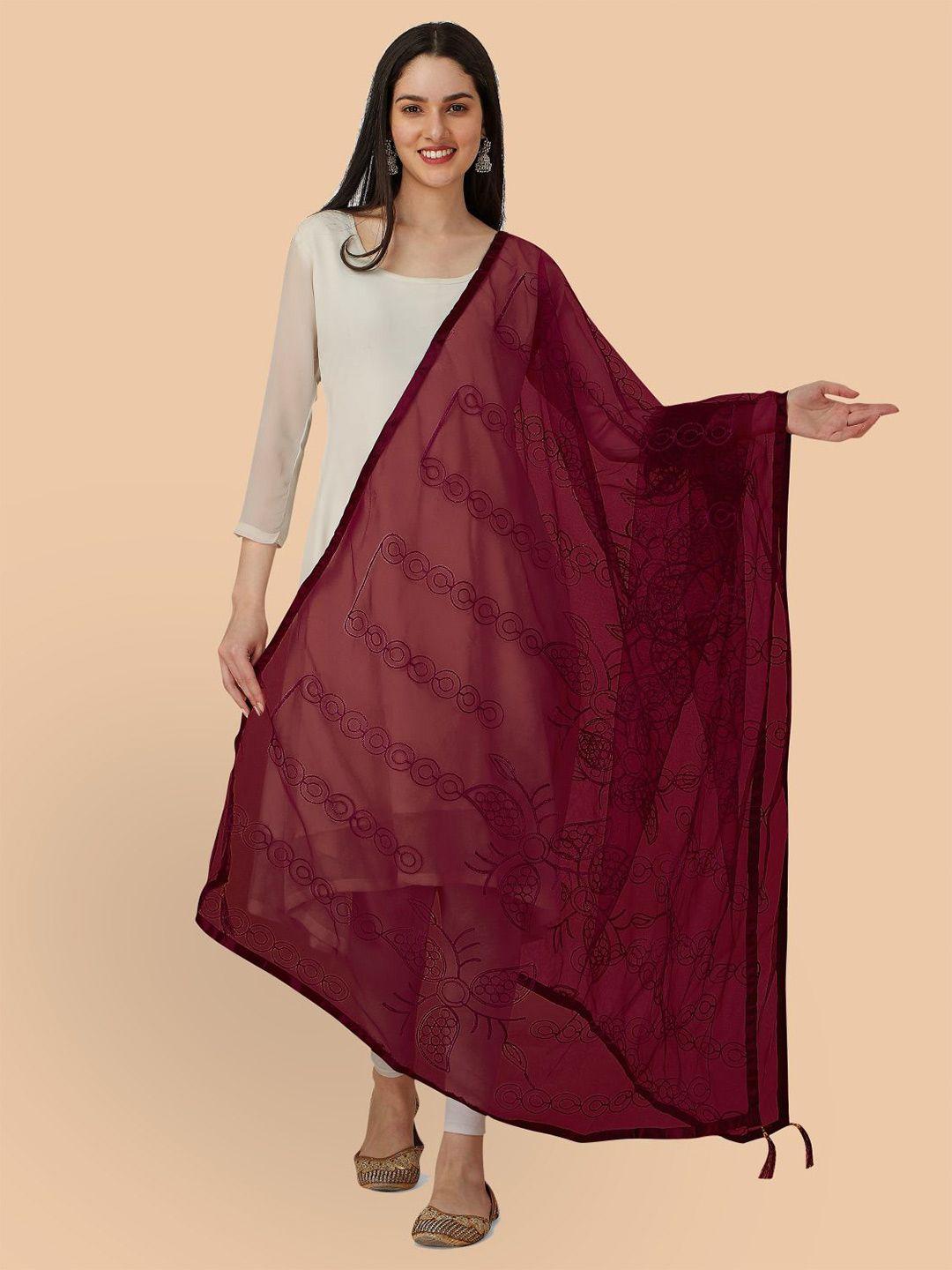 dori embroidered dupatta with thread work