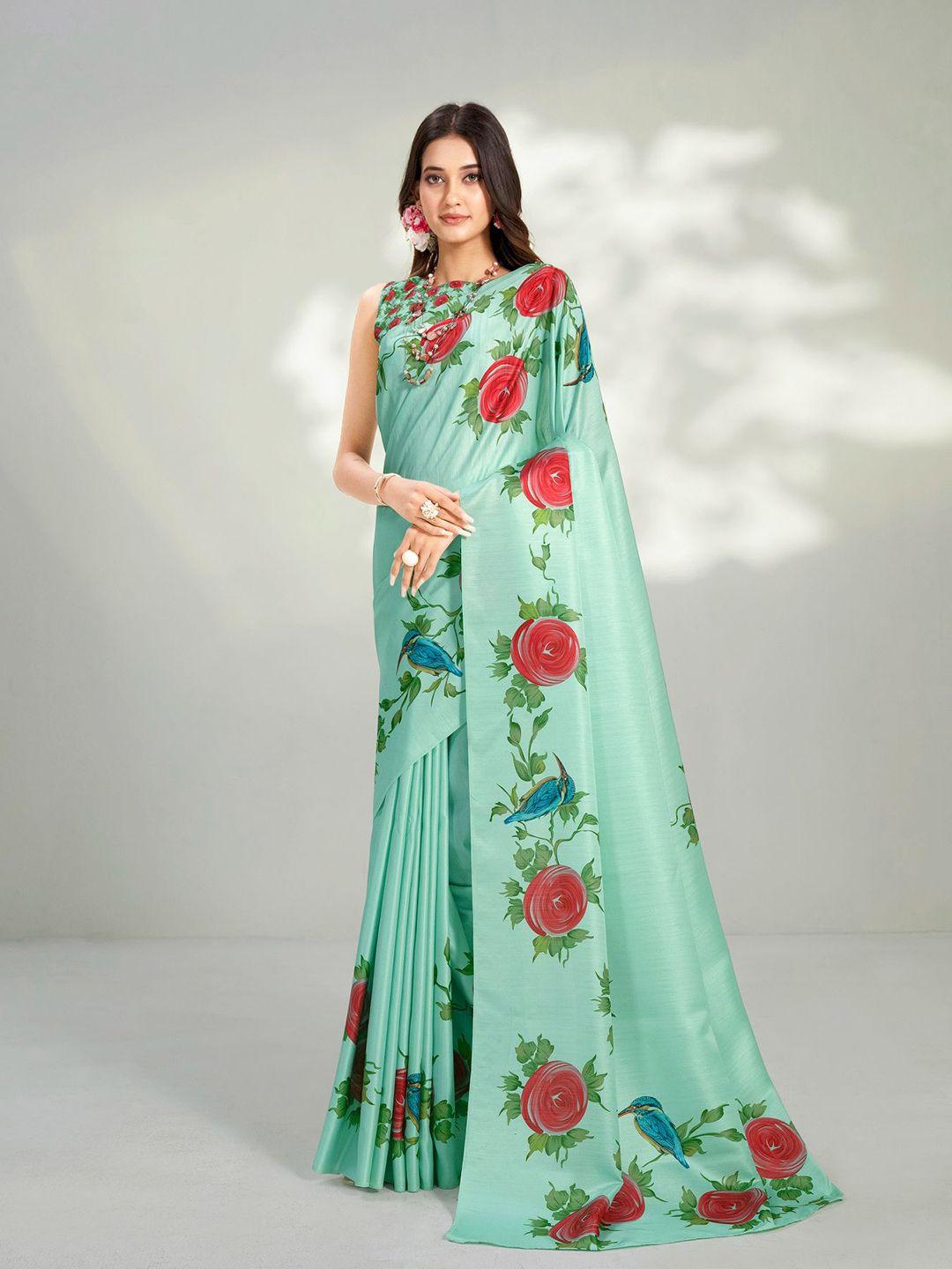 dori floral printed cotton blend saree