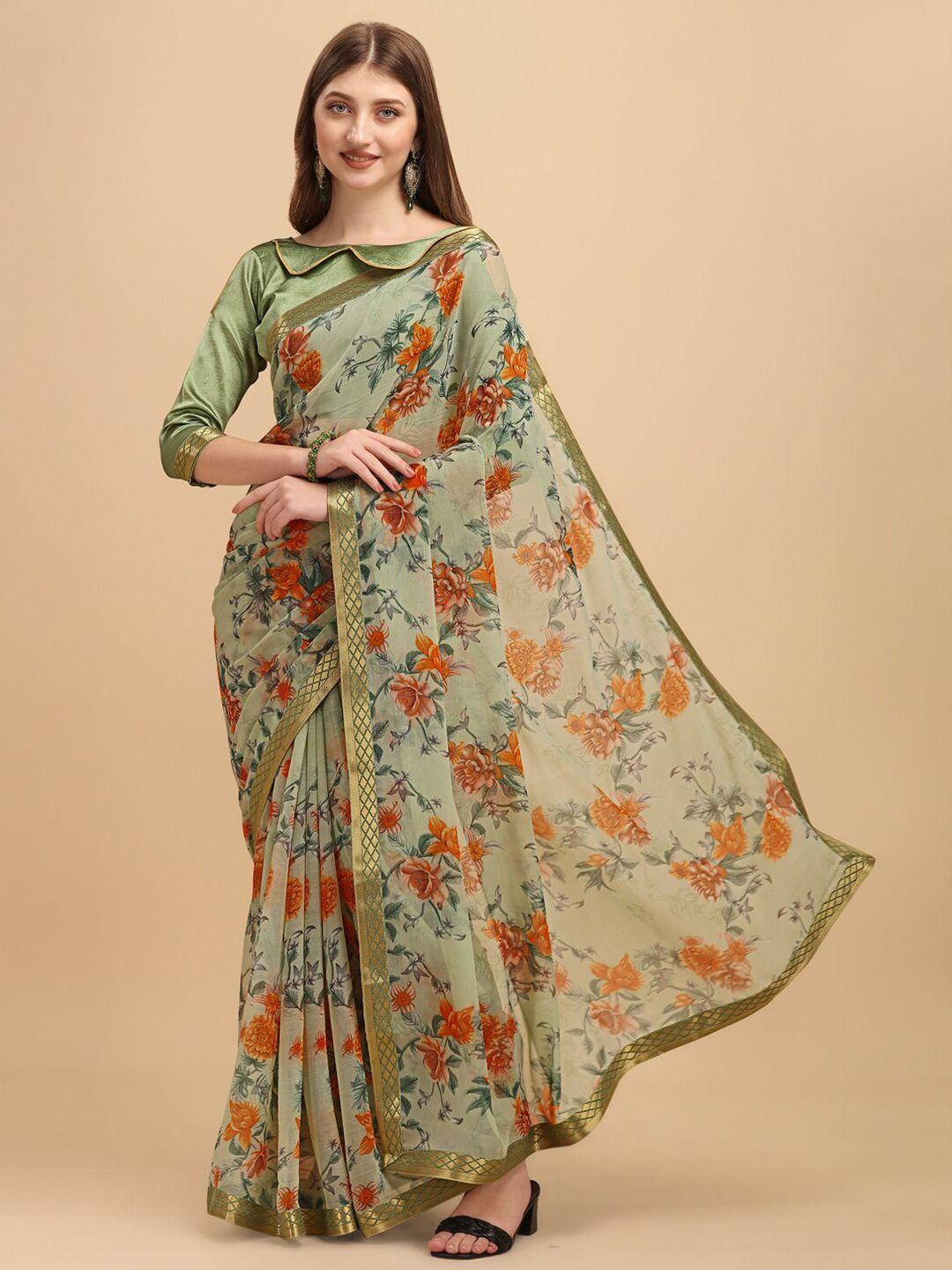 dori floral printed embellished saree