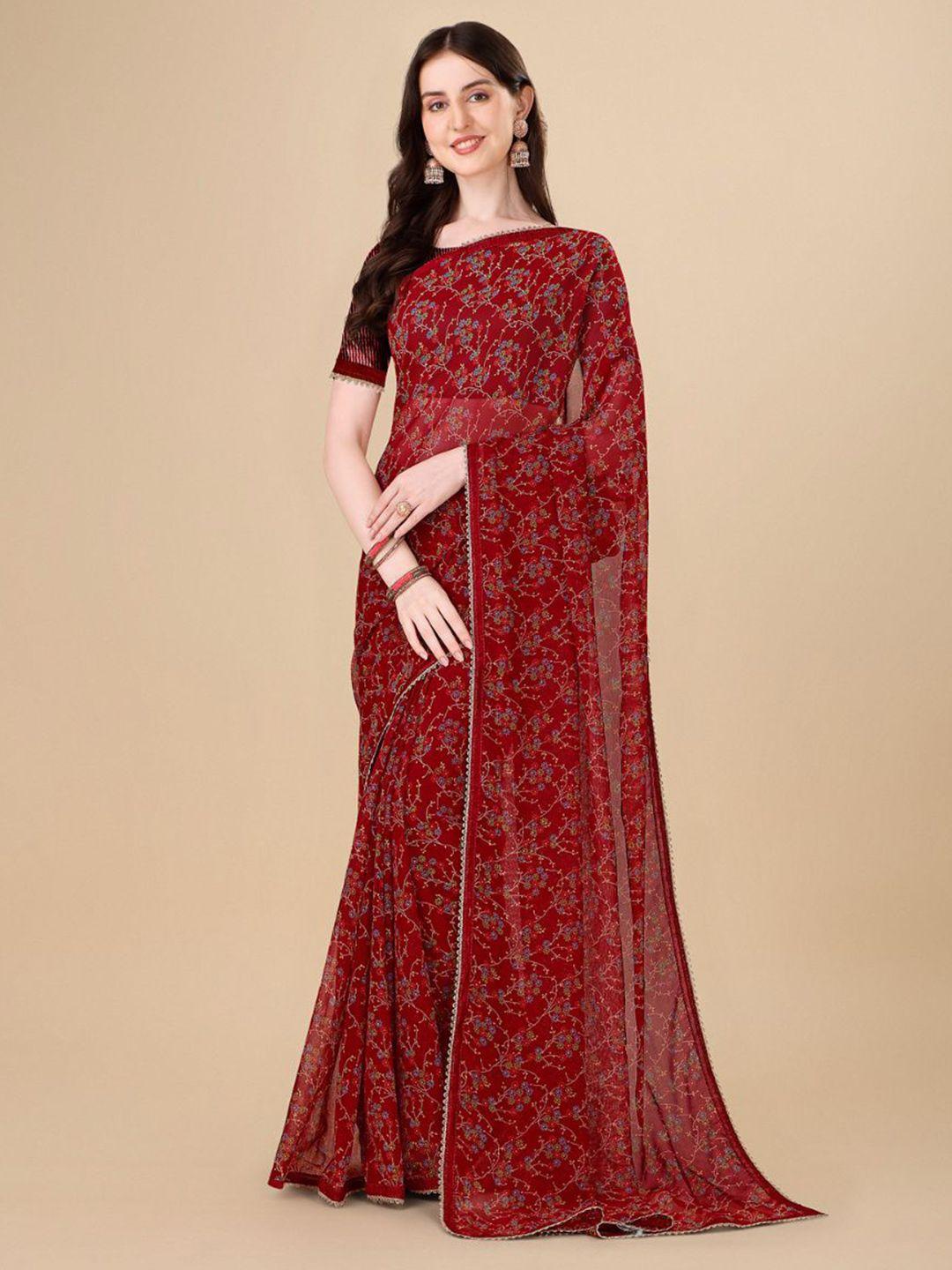 dori floral printed embellished saree
