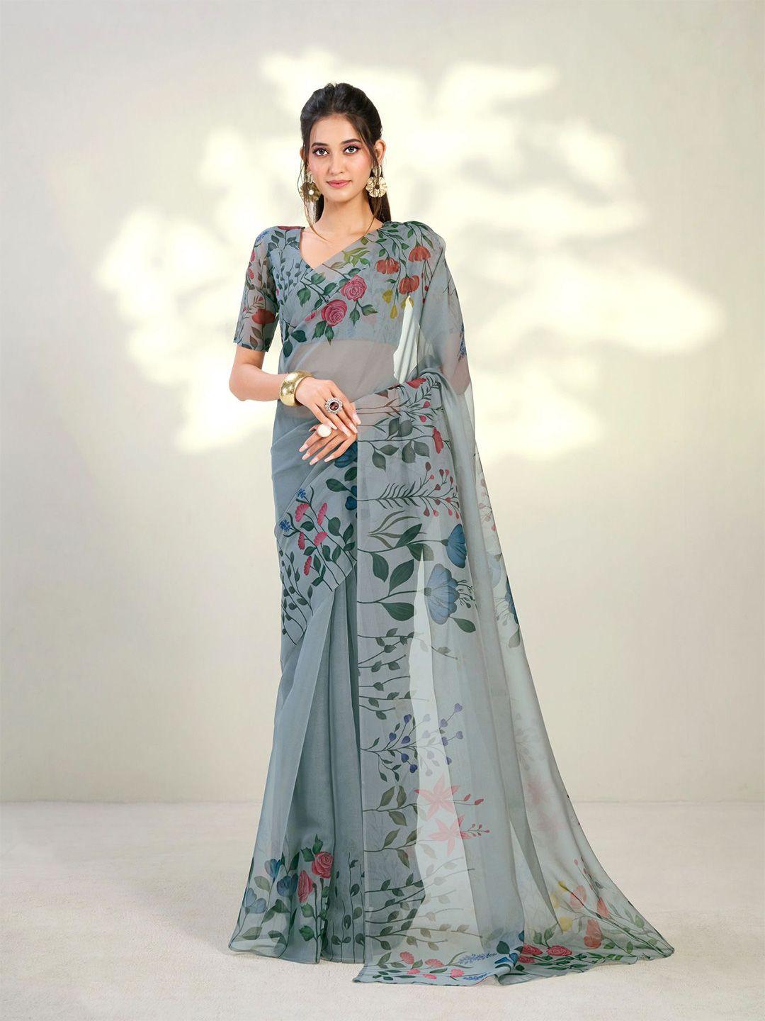 dori floral printed organza saree