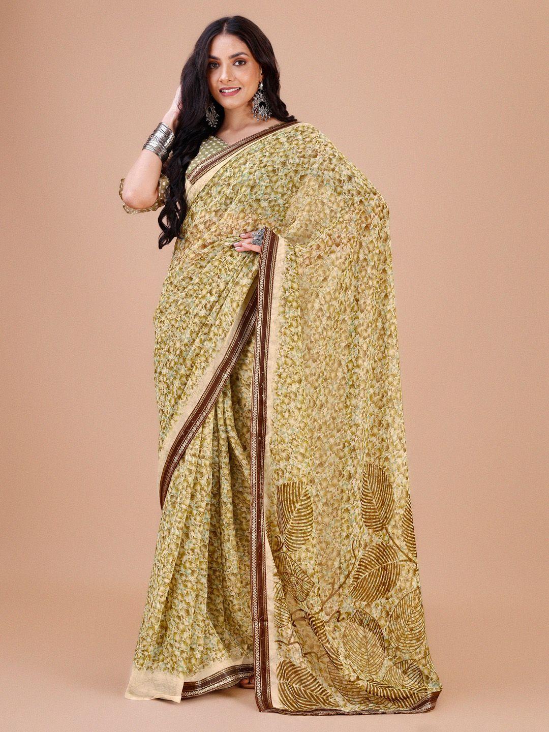 dori floral printed pure chiffon saree